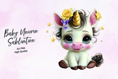Baby Unicorn clipart sublimation png Product Image 1