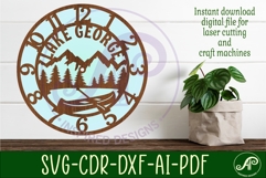 Lake George themed clock wall clock laser cut Product Image 1