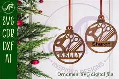 Hairdresser Christmas Ornament SVG laser cut Product Image 1