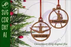 Male Cheerleading Christmas Ornament SVG laser cut Product Image 1