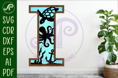 Ocean Large I wall Letter 3 layer sign Product Image 1
