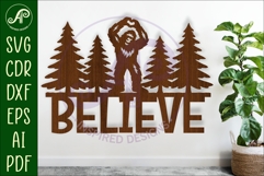 Bigfoot believe wall art sign, SVG file Product Image 1