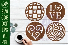 Heart Coasters, laser cut out Love heart designs d3 Product Image 1