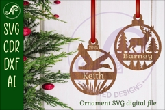 Deer and Duck Hunters personalized Christmas Ornament SVG Product Image 1