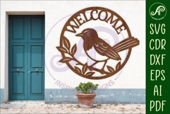 Welcome Willie Wagtail wall sign, SVG file. vector sign Product Image 1