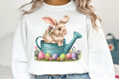 Bunny Easter Clipart, Happy Easter Sublimation PNG Product Image 2