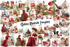 Spring Riverside Camping Clipart - Set of 51 Png Bundle Product Image 1