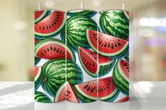 Cute Watermelon Tumbler Wrap Sublimation Design Product Image 1