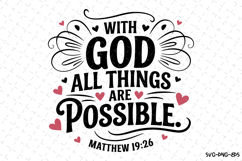 With God All things are Possible SVG | Bible Verse Product Image 1