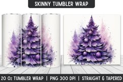 Christmas Watercolor Tree Tumbler Wrap | Christmas Product Image 1