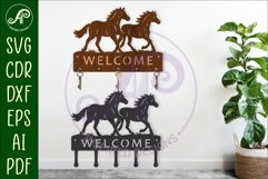 Running horses Key holder designs for wood and metal Product Image 1