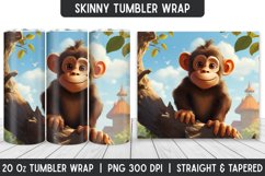 Monkey Tumbler Wrap | Sublimation Tumbler | Tumblers Product Image 1