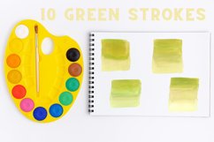 Watercolor splash clipart, Green olive watercolor brushes Product Image 1