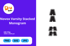 Handwriting Varsity Stacked Monogram Product Image 1