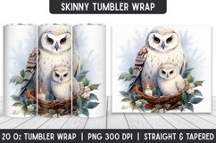 Christmas Owl Tumbler Wrap | Christmas Ornament | Tumbler Product Image 1