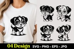 Black Puppy Face SVG PNG Product Image 1