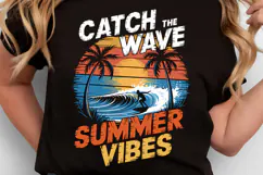 Catch the wave Summer Vibes SVG Design | SVG Cut files Product Image 2