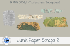 Junk Paper PNG Scraps 2 Product Image 2