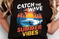 Catch the wave Summer Vibes SVG Design | SVG Cut files Product Image 2