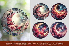 wind spinner - cosmic floral crescent moon Product Image 1