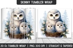 Cute Owl Tumbler Wrap | Christmas Ornament | Sublimation Product Image 1