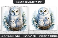 Cute Owl Tumbler Wrap | Christmas | Sublimation Product Image 1