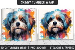 Watercolor Dog Tumbler Wrap | Sublimation Designs | Tumbler Product Image 1