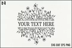 Flower Monogram Svg, Floral Monogram Svg, Flower Border Svg Product Image 1