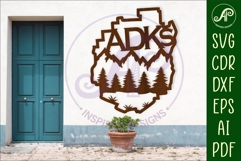 ADK Adirondack park wall art sign, SVG file. vector Product Image 1