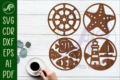 Ocean, nautical Coasters, laser cut out beach designs 2 Product Image 1