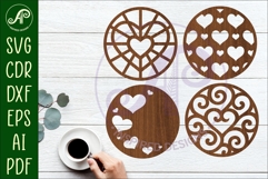 Heart Coasters, laser cut out Love heart designs d2 Product Image 1