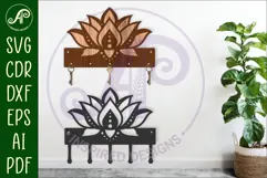 Lotus Flower Key holder designs for wood and metal Product Image 1