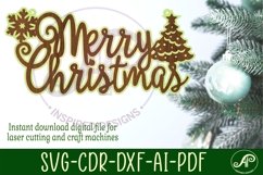 Merry Christmas wall art sign, SVG file. Product Image 1