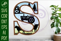 Farm Large S wall Letter 3 layer sign Product Image 1