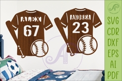 Personalized Softball and Baseball Jersey Sign SVG, Custom Product Image 1