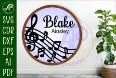 Music layered personalized name wall art sign, SVG file Product Image 1