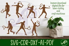 Male Tennis player Silhouette laser cut wall art Product Image 1