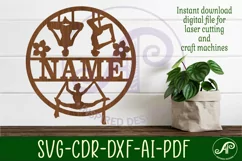 Aerial Yoga female name sign svg laser cut template Product Image 1