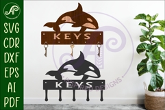 Orca Key holder Ocean designs for wood and metal Product Image 1