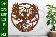 Phoenix Bird wall art sign, SVG file. Fire bird Product Image 1