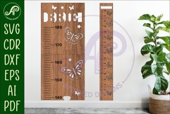 Butterfly personalized kids height chart in metric measure Product Image 1