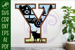 Farm Large Y wall Letter 3 layer sign Product Image 1