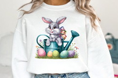 Bunny Easter Clipart, Happy Easter Sublimation PNG Product Image 2