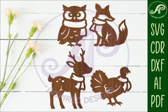 fall animals laser cut outs SVG file Product Image 1