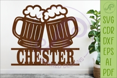 Beer Mug Name Sign SVG | Bar Wall Decor Laser Cut File Product Image 1