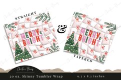 3D Inflated Merry &amp; Bright Tumbler Wrap PNG Product Image 2