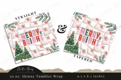 3D Inflated Merry & Bright Tumbler Wrap PNG Product Image 2