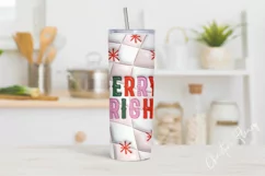3D Inflated Merry & Bright Tumbler Wrap PNG Product Image 3