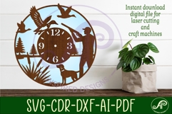 Duck hunting clock wall clock laser cut files Product Image 1
