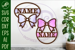 Coquette bow name wall sign Product Image 1